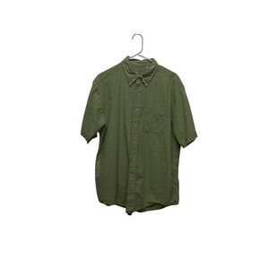 L.L. Bean Men’s Oxford Short Sleeve Button-Down Shirt Green Size XL